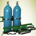 Saf-T-Cart Cart w/ Strap, Plasma Cut and Folded 2 Cylinder Wall Bracket, Cylinder Cap: 10in. ; Strap: STP-42 CC2FOS-13